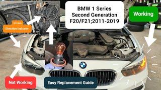 how to change front Direction Indicator Bulb on BMW 1 Series #f20 #f21 2016 #headlight