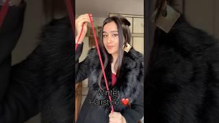 Easy & Feminine Winter Hairstyle with a Ribbon 