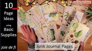 10 Pre-made Junk Journal Page Ideas Using Basic Supplies ⭐ Tutorial Easy For Beginners 