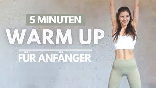 5 MIN WARM UP für Anfänger // ohne Springen, knieschonend | Beginner Workout | Tina Halder