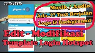 Mengedit Template Login Page Hotspot Mikrotik||Background Logo||Musik-Audio||Text Berjalan