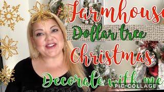 Farmhouse Dollartree Christmas Trees || Decorate with Me