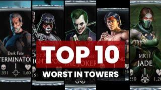 TOP 10 WORST diamonds to face in towers! MK Mobile