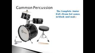 Grammon Percussion Black Junior Drum Set with Cymbals Review | Kids Drum Set