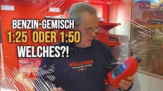 Welches Benzin- Gemisch in dein Gartengerät? 1 zu 25 oder 1 zu 50? Wir klären auf!