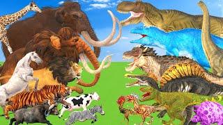 Dinosaur vs Wild Animals The Toughest of All Elephant vs T Rex Animal Revolt Battle Simulator