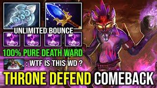 WTF 100% Pure Death Ward Throne Defend Comeback with Wind Waker Full Aghanim Witch Doctor Dota 2