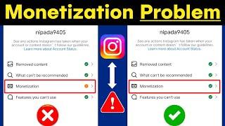 You're currently unable to monetize instagram problem solve | Instagram monetization status problem