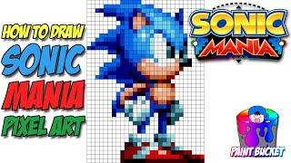 How to Draw Sonic the Hedgehog - Sonic Mania Pixel Art Drawing Tutorial