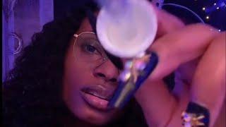 ASMR Tiktok Live Brushing, Eye Exam, Makeup, Light Triggers, Beeswax tapping, Glue & Whocean 