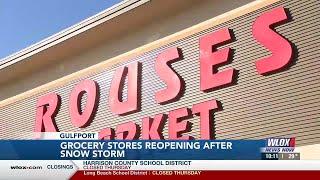 Gulfport grocery stores reopening after snowstorm sweeps across South Mississippi