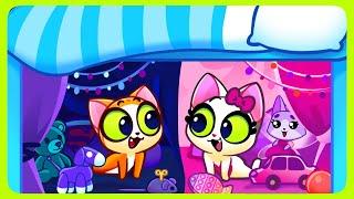  Pink vs Blue Secret Room Under the Bed  Challenge For Kids  Purr Purr