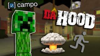 TROLLING as a MINECRAFT CREEPER in ROBLOX DA HOOD (AGAIN)