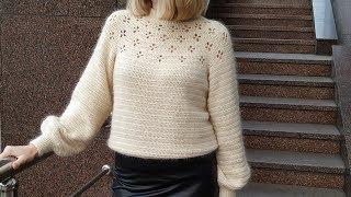 Stylish sweater "Clover" crochet