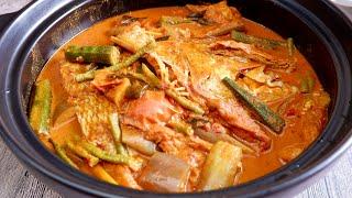 Easier Than You Think! Singapore Zi Char Curry Fish Head 咖喱鱼头 How To Make Restaurant Chinese Recipe