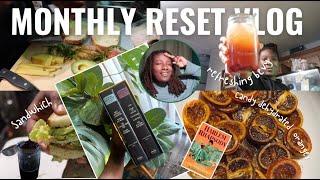 MONTHLY RESET Vlog  —  6 recipes, repotting 🪴, grocery shopping, laundry, a frustrating A** Book!