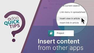 Odoo Quick Tips - Insert content from other apps [Knowledge]