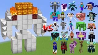 TITAN DEMON GOLEM vs All Minecraft Bosses - Minecraft Mob Battle