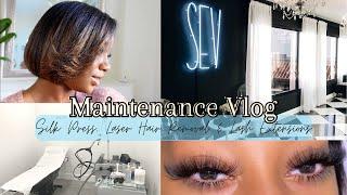 MAINTENANCE VLOG | SEV Laser Hair Removal, Silk Press, & Lash Extensions | Chavi Allie