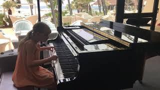 Clementi sonatina, Anna Abyzov 8 years old, Palm Beach Hotel, music bar, piano, Cyprus