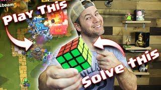 SOLVE a RUBIK's CUBE while playing CLASH ROYALE!!