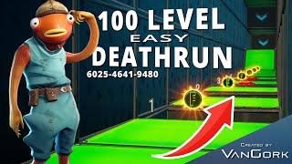 100 LEVEL EASY DEATHRUN - 6025-4641-9480 (Gameplay) | Fortnite Map Code - LEVEL UP! @VanGork