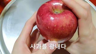 사과를 광내 쪼개먹기/polish an apple/りんごをつやを出す/把苹果晒光