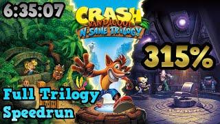 Crash Bandicoot N. Sane Trilogy 315% Speedrun in 6:35:07