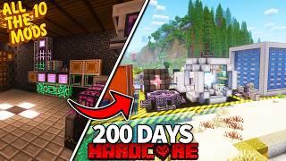 I Survived 200 Days IN ALL THE MODS 10 in HARDCORE MINECRAFT