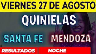 Resultados Quinielas Nocturna de Santa Fe y Mendoza, Viernes 27 de Agosto