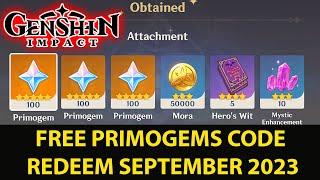 Genshin Impact  FREE PRIMOGEM CODES September 2023 Hurry Up Redeem Now Before These Code Expire 4.1