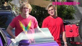 Logan Paul Meets Up With Jake Paul At Team 10 House Before Filming Prank Wars (Extra Footage)