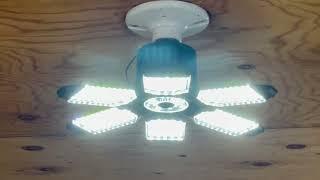 LED Garage Light, 200W 20000LM 6500K Deformable LED Garage Ceiling Light Review, Really bright