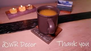 Wood Resin Coaster Set by WR