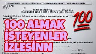 5.Sınıf Fen Bilimleri 1.Dönem 1.Yazılı