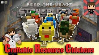 FTB STONEBLOCK 3 - Craftable Resource Chickens / Roost Tutorial EP13