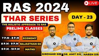 RAS 2024 | THAR Classes Day 23 | ECONOMY, RAJASTHAN GS, MATHS | Dr Amit Academy