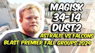 CS2 POV Falcons Magisk (34/14) vs Astralis (Dust2) BLAST Premier Fall Groups 2024