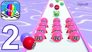 Ball Run 2048 - Gameplay Walkthrough Part 2 Satisfying Going Balls Merge Infinity Mode Best 16B