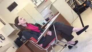 Teacher candid dangling flats part 1 | candid shoeplay