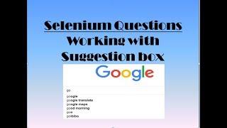 Working with Suggestion boxes in Selenium Webdriver