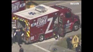 Aerials over Majory Stoneman Douglas High School in Parkland