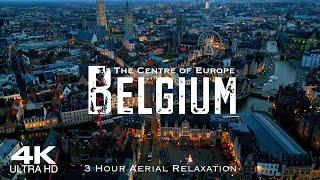 [4K] BELGIUM  België Belgique 2024 | 3 HOUR Drone Aerial Relaxation Film Piano Study