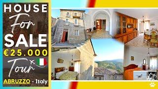 Cheap 4-Bedroom Furnished Townhouse with Vaulted Ceilings Cellar Panoramic Balcony for Sale Abruzzo