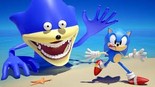 THE SONIC TAPES - SHIN SONIC (Fun at The Beach) 3D Animation !!!