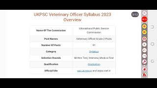 UKPSC Veterinary Officer Syllabus 2023 – Check UKPSC Veterinary Officer Exam Pattern @ psc.uk.gov.in