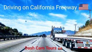 Dash Cam Tours  Driving on California Freeway from Claremont to Los Angeles on Sunny Day