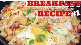 Cheesy Potato Tomato Egg Breakfast Recipe