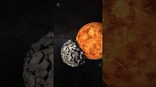 Planetary collision, simulation video #vfx #moon #Mars #shorts #EyeBG #Planetarycollision