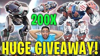 Huge Giveaway! 50x BEDWYR 50x NOIR SHENLOU & 100x INFERNO | War Robots WR